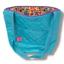 Repurposed Tent Bag - Turquoise with Floral lining